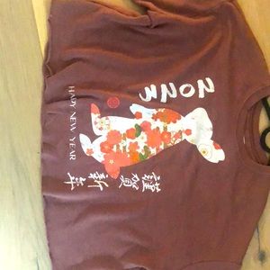 Cropped bunny sweater